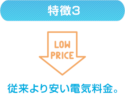 従来より安い電気料金。